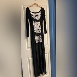 Elegant Black and silver Long Sleeve Dress